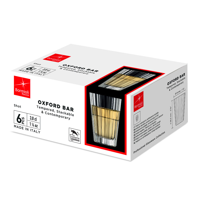 3 8 Cl Bormioli Rocco Oxford Bicchiere Liquore In Vetro Temperato Set 6 Pezzi