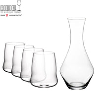 Riedel Steamless Wings Set Calici E Decanter Cabernet In Vetro Set 5 Pezzi