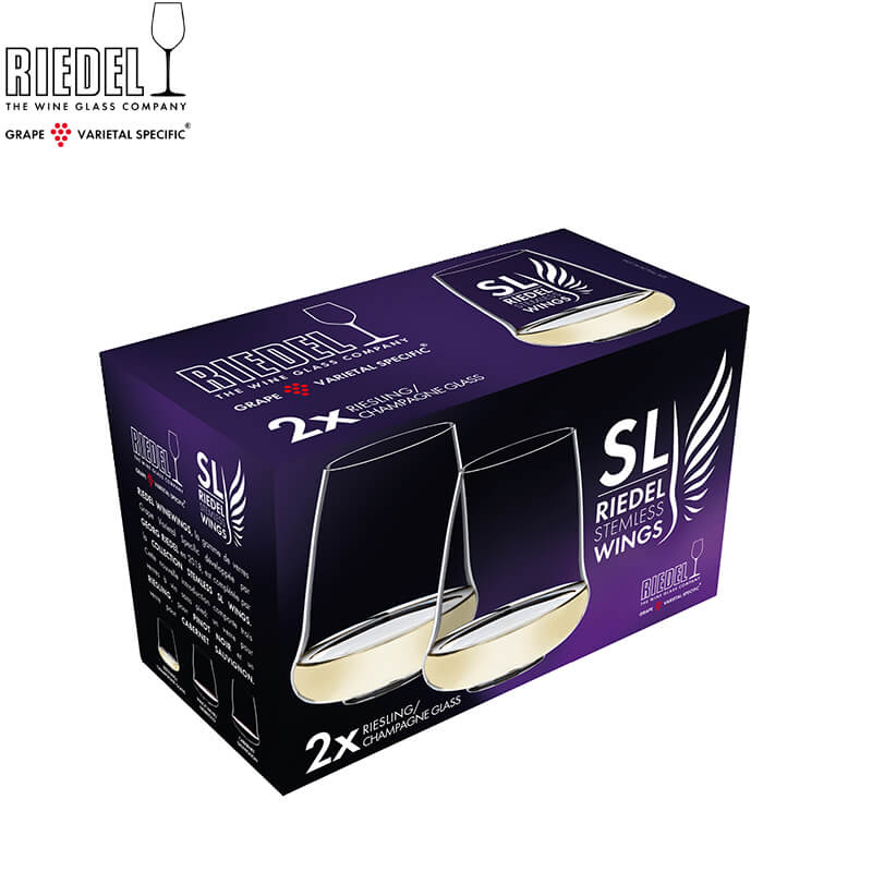 42 Cl Riedel Steamless Wings Calice Vino Bianco Riesling In Vetro Set 2 Pezzi