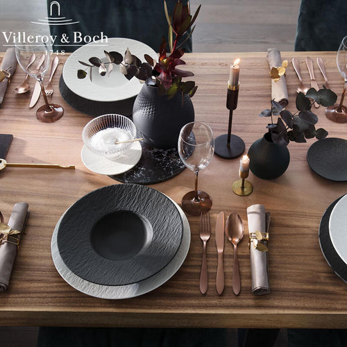 28 Cm Villeroy And Boch Manufacture Rock Piatto Pasta In Porcellana Set 6 Pz