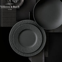 27 Cm Villeroy And Boch Manufacture Rock Piatto Piano In Porcellana Set 6 Pz