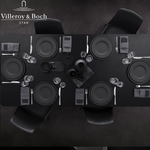 27 Cm Villeroy And Boch Manufacture Rock Piatto Piano In Porcellana Set 6 Pz