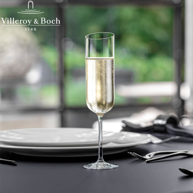 17 Cl Villeroy And Boch Newmoon Calice Flute In Vetro Set 4 Pezzi