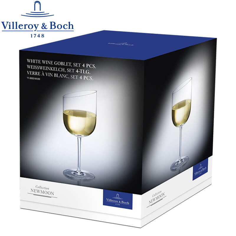 30 Cl Villeroy And Boch Newmoon Calice Vino Bianco In Vetro Set 4 Pezzi