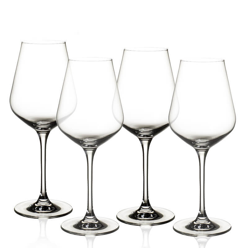 68 Cl Villeroy And Boch La Divina Calice Vino Rosso Burgundy In Vetro Set 4 Pezzi