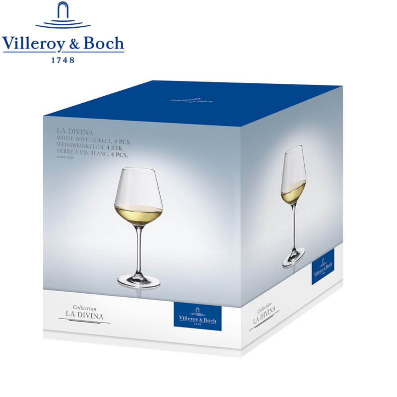 38 Cl Villeroy And Boch La Divina Calice Vino Bianco In Vetro Set 4 Pezzi
