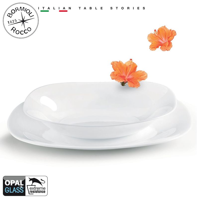 Bormioli Rocco Parma Servizio Piatti In Vetro Opale Set 19 Pz