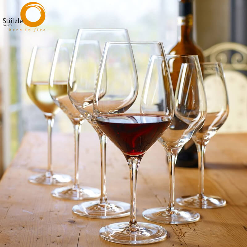 48 Cl Stolzle Lausitz Exquisit Calice Vino Rosso In Vetro Set 6 Pezzi