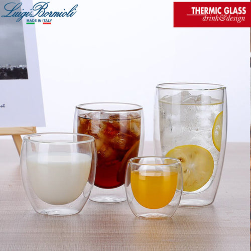 47 Cl Bormioli Luigi Thermic Glass Bicchiere Bibita In Vetro Borosilicato Set 2 Pezzi