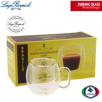 7.5 cl - Thermic Glass Espresso Coffee Cup Single-Origin Brazil In Thermic Glass - Set 2 Pieces