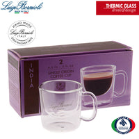 8 5 Cl Bormioli Luigi Thermic Glass Tazzina Caffe India In Vetro Borosilicato Set 2 Pezzi