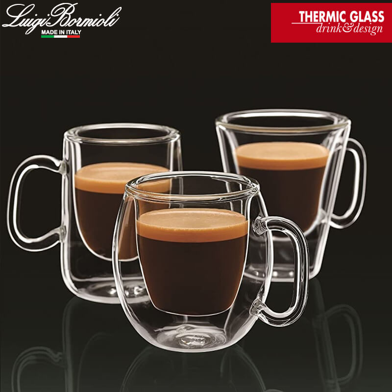8 5 Cl Bormioli Luigi Thermic Glass Tazzina Caffe Costa Rica In Vetro Borosilicato Set 2 Pezzi