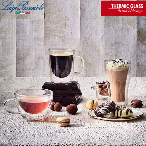 38 5 Cl Bormioli Luigi Thermic Glass Tazza Cappuccino In Vetro Borosilicato Set 2 Pezzi