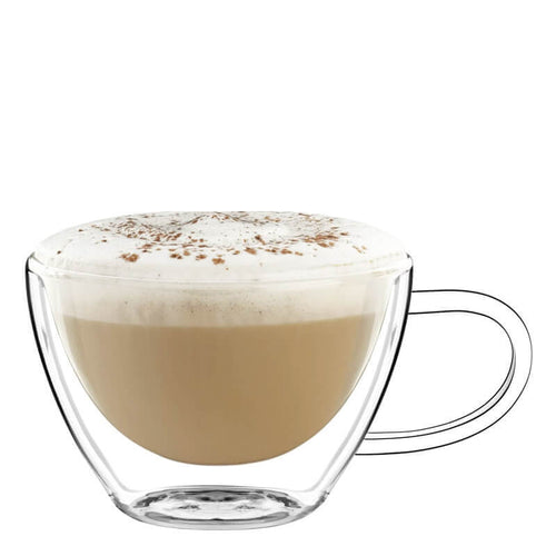 38 5 Cl Bormioli Luigi Thermic Glass Tazza Cappuccino In Vetro Borosilicato Set 2 Pezzi