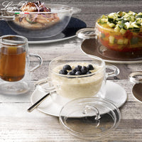 25 cl - Thermic Glass Casserole Avec Couvercle En Verre Thermique - Ensemble 2 Pcs