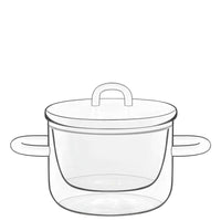 25 cl - Thermic Glass Casserole Avec Couvercle En Verre Thermique - Ensemble 2 Pcs