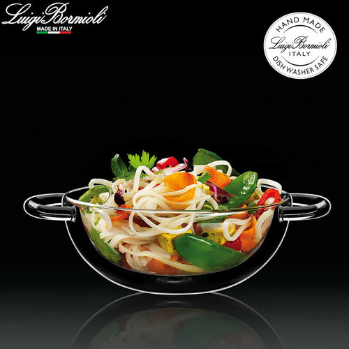 17 5 Cl Bormioli Luigi Thermic Glass Wok In Vetro Borosilicato Set 2 Pezzi
