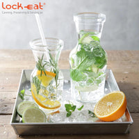 1 Litro Bormioli Luigi Lock Eat Caraffa In Vetro Set 12 Pezzi