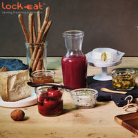 1 Litro Bormioli Luigi Lock Eat Caraffa In Vetro Set 12 Pezzi