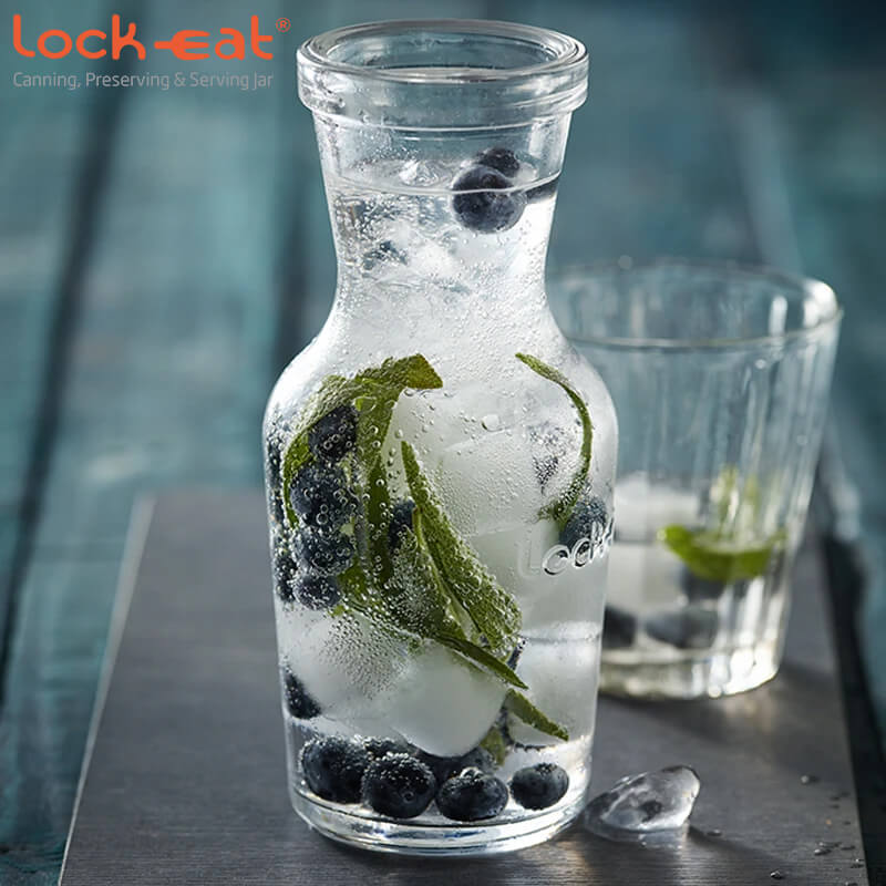 50 Cl Bormioli Luigi Lock Eat Caraffa In Vetro Set 12 Pezzi