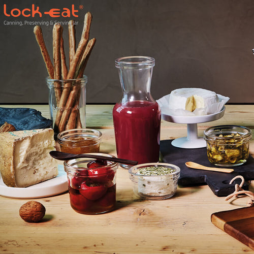 25 Cl Bormioli Luigi Lock Eat Caraffa In Vetro Set 12 Pezzi