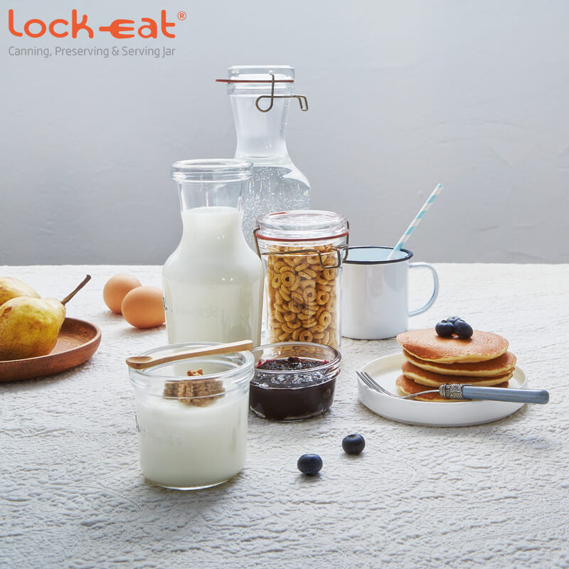 1 Litro Bormioli Luigi Lock Eat Terrina In Vetro Set 12 Pezzi