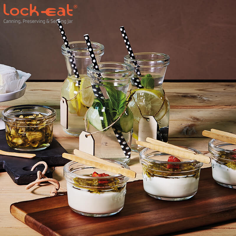 8 0 Cl Bormioli Luigi Lock Eat Vasetto Ermetico In Vetro Set 24 Pezzi