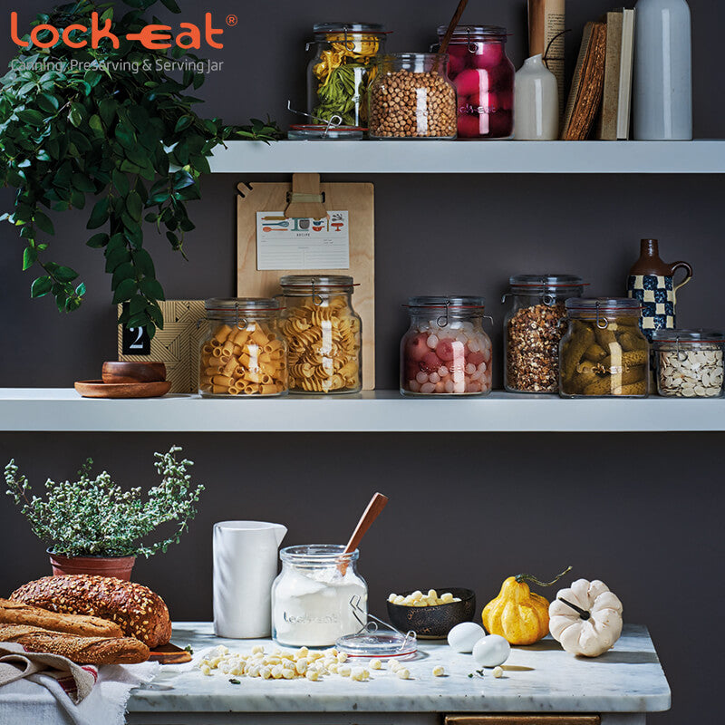 200 Cl Bormioli Luigi Lock Eat Vasetto Ermetico In Vetro Set 6 Pezzi