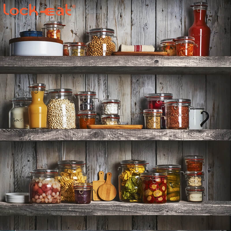 150 Cl Bormioli Luigi Lock Eat Vasetto Ermetico In Vetro Set 6 Pezzi