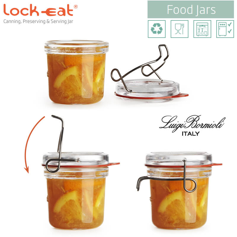 1 Litro Bormioli Luigi Lock Eat Terrina In Vetro Set 6 Pezzi