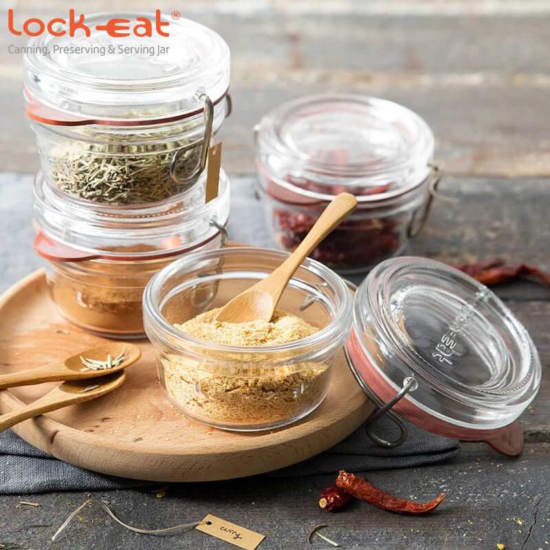 8 Cl Bormioli Luigi Lock Eat Vasetto Ermetico In Vetro Set 6 Pezzi