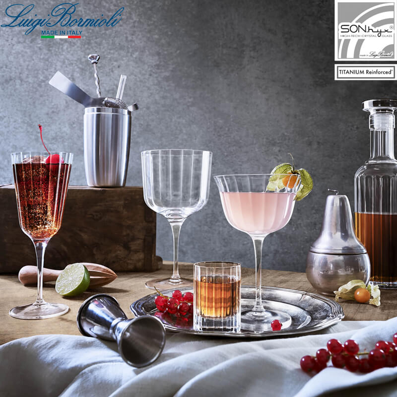 25 Cl Bormioli Luigi Bach Calice Cocktail In Vetro Set 4 Pezzi