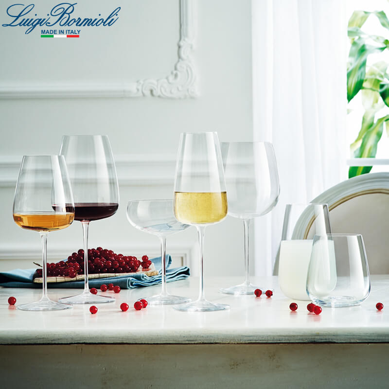 75 Cl Bormioli Luigi Talismano Calice Vino Rosso Burgundy In Vetro Set 4 Pezzi