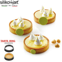 8 Cm Silikomart Tarte Ring Stampo Anello Microforato Antiaderente In Silicone Set 6 Pz