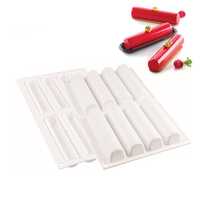 8 Forme Silikomart Cylindre Kit Stampo Eclair In Silicone