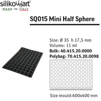96 Forme Silikomart Sq015 Stampo Semisfera In Silicone