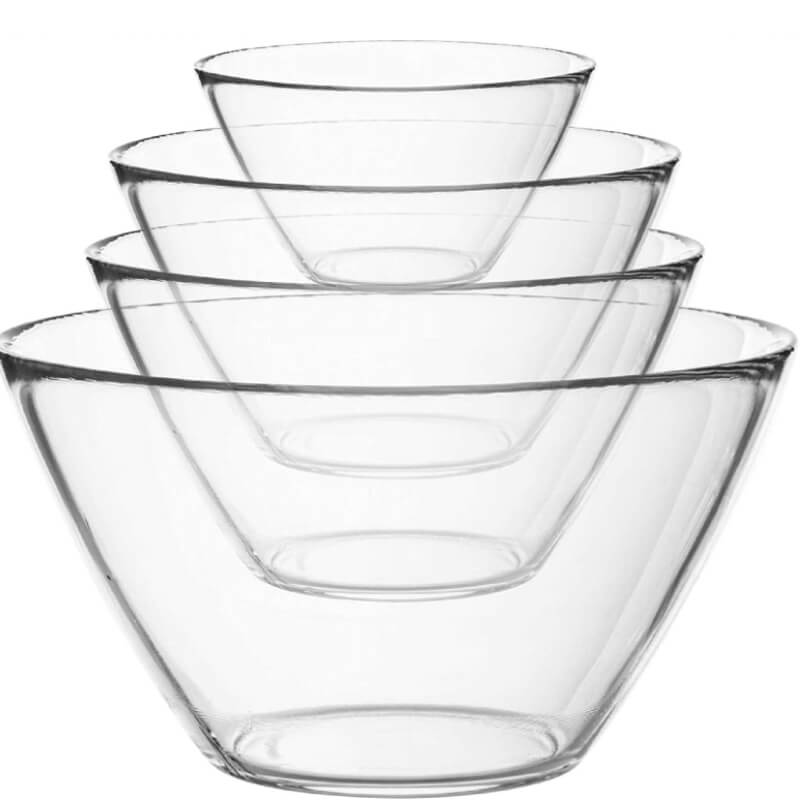 Bormioli Rocco Basic Insalatiera In Vetro Set 4 Pz