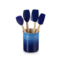 Le Creuset Craft Evolution Set Spatole Cucina In Silicone Con Contenitore In Gres Vetrificato Set 5 Pz