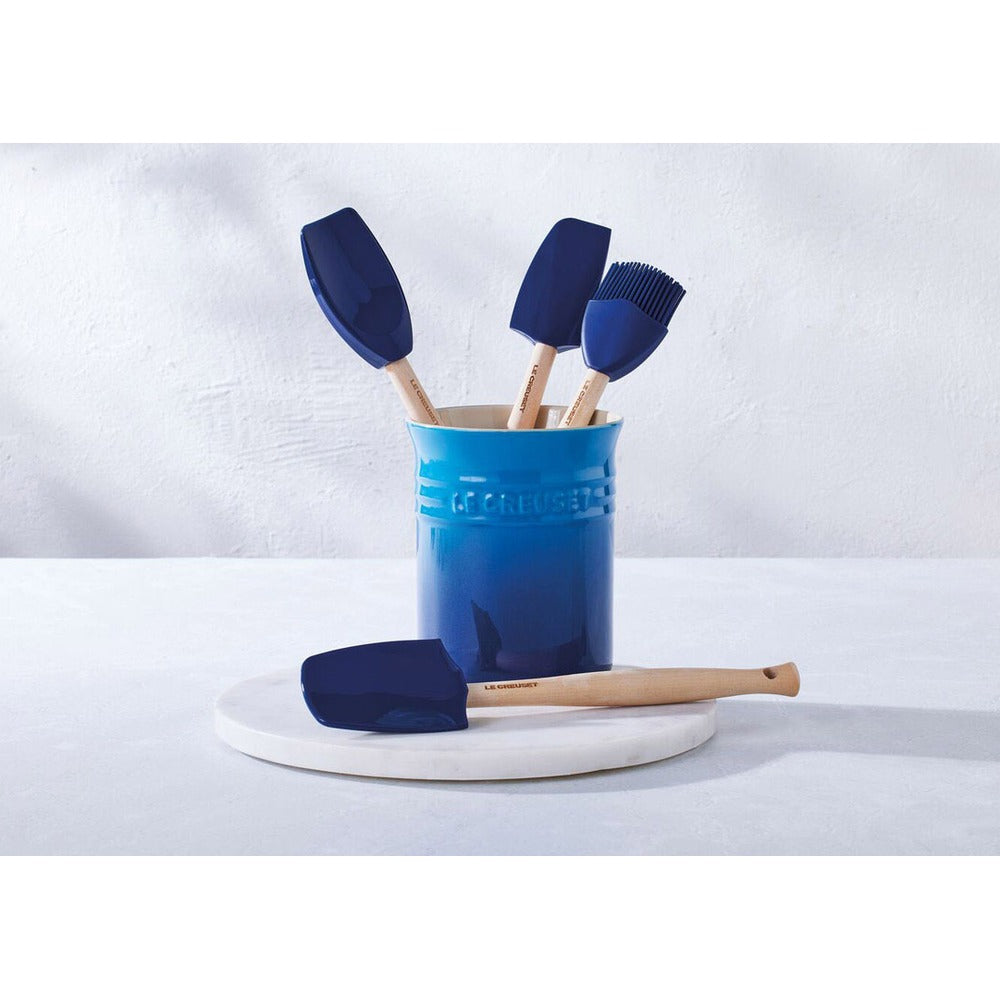 Le Creuset Craft Evolution Set Spatole Cucina In Silicone Con Contenitore In Gres Vetrificato Set 5 Pz