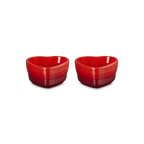 30 cl - Le Creuset Cuore Ramequin In Gres Vetrificato Set 2 Pz