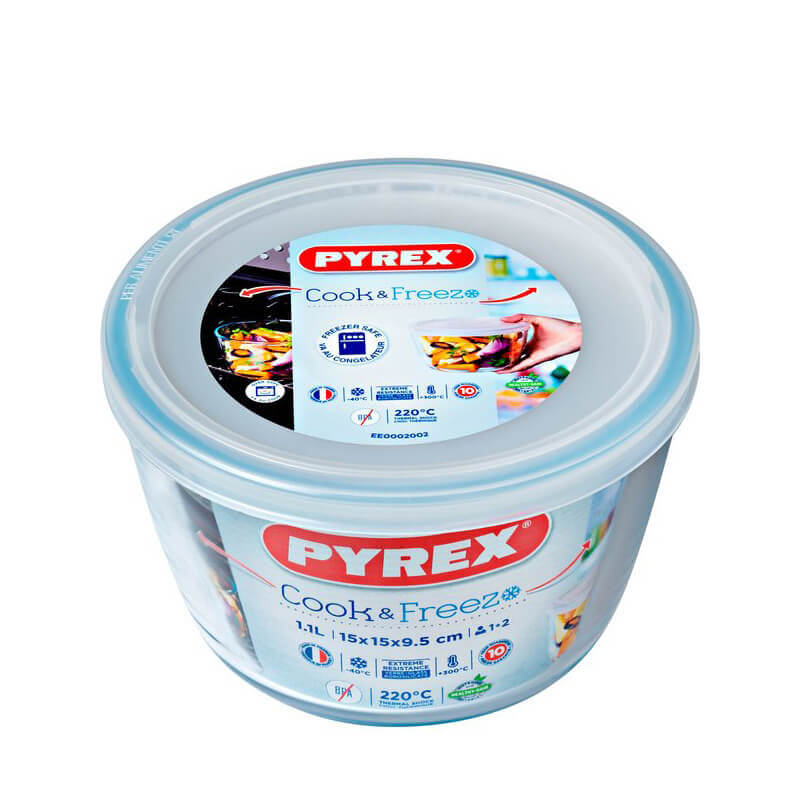 Pyrex Cook And Freeze Contenitore Per Alimentirotondo In Vetro Borosilicato