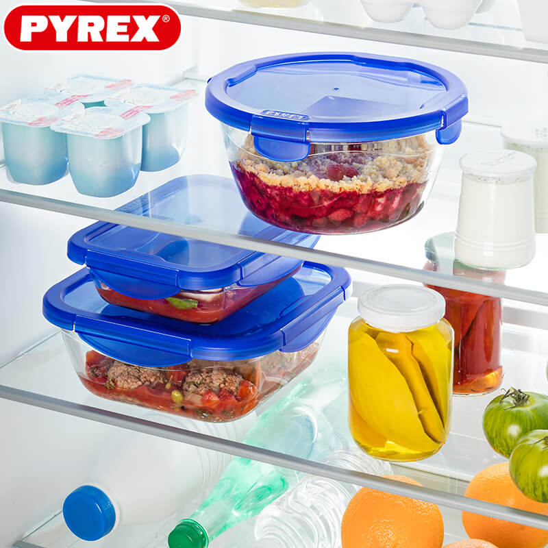 Pyrex Cook And Go Contenitore Per Alimenti Ermetico Quadrato In Vetro Borosilicato