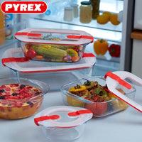 Pyrex Cook And Heatcontenitore Per Alimenti Rettangolare In Vetro Borosilicato Con Coperchio Con Valvola A Vapore