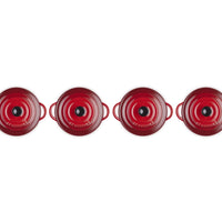 10 cm - Mini Cocotte Rundes Gusseisen-Kochtopf - Set 4 Stk