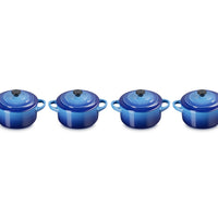 10 cm - Mini Cocotte Rundes Gusseisen-Kochtopf - Set 4 Stk