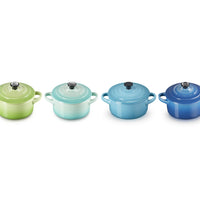 10 cm - Mini Cocotte Rundes Gusseisen-Kochtopf - Set 4 Stk