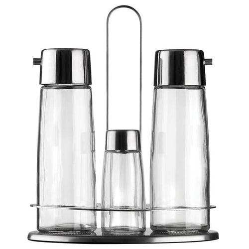 Pintinox Taste Set Condimenti In Acciaio Inox Vetro Set 4 Pz