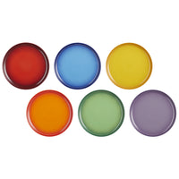 22 cm - Le Creuset Rainbow Coupe Piatto Frutta Colori Assortiti In Gres Vetrificato Set 6 Pz