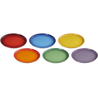 22 cm - Le Creuset Rainbow Coupe Piatto Frutta Colori Assortiti In Gres Vetrificato Set 6 Pz