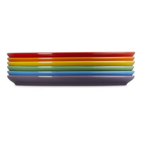 22 cm - Le Creuset Rainbow Coupe Piatto Frutta Colori Assortiti In Gres Vetrificato Set 6 Pz